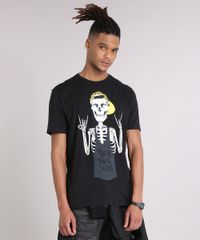 Camiseta-Masculina-Caveira-Manga-Curta-Gola-Careca-em-Algodao---Sustentavel-Preta-9245573-Preto_1