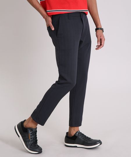 Calca-Masculina-Slim-Cropped-Xadrez-Chumbo-9202916-Chumbo_1