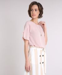 Blusa-Feminina-com-Babado-Manga-Curta-Decote-Redondo-Rose-9240531-Rose_1