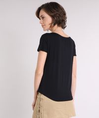 Blusa-Feminina--La-Vie-Est-Belle--com-Strass-Manga-Curta-Decote-Redondo-Preta-9250738-Preto_2