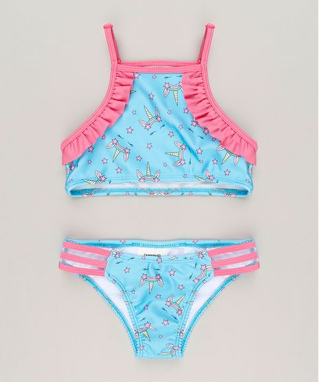 Biquini-Infantil-Estampado-de-Unicornios-com-Babado-e-Protecao-UV50--Azul-Claro-9227256-Azul_Claro_1
