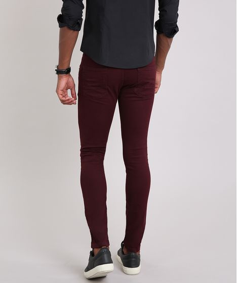 calça cor de vinho masculina