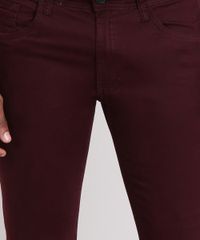 Calca-Masculina-Skinny-em-Sarja-com-Bolsos-Vinho-8398084-Vinho_4