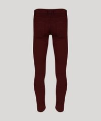 Calca-Masculina-Skinny-em-Sarja-com-Bolsos-Vinho-8398084-Vinho_6