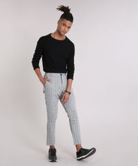 Calca-Masculina-Slim-Cropped-Xadrez-Cinza-9202915-Cinza_3