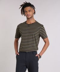 Camiseta-Masculina-Listrada-Manga-Curta-Gola-Careca-Verde-Militar-9204774-Verde_Militar_1