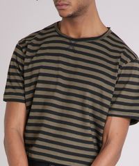 Camiseta-Masculina-Listrada-Manga-Curta-Gola-Careca-Verde-Militar-9204774-Verde_Militar_4