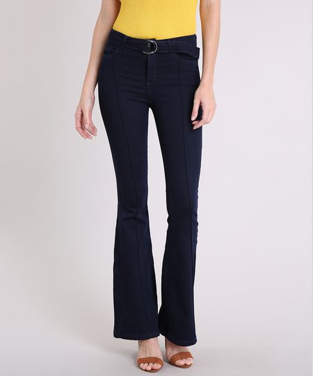 Calca-Jeans-Feminina-Flare-Cintura-Alta-com-Cinto-de-Argola-Azul-Escuro-9209336-Azul_Escuro_1 Calca-Jeans-Feminina-Flare-Cintura-Alta-com-Cinto-de-Argola-Azul-Escuro-9209336-Azul_Escuro_1