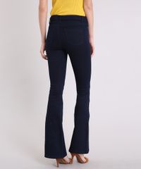Calca-Jeans-Feminina-Flare-Cintura-Alta-com-Cinto-de-Argola-Azul-Escuro-9209336-Azul_Escuro_2
