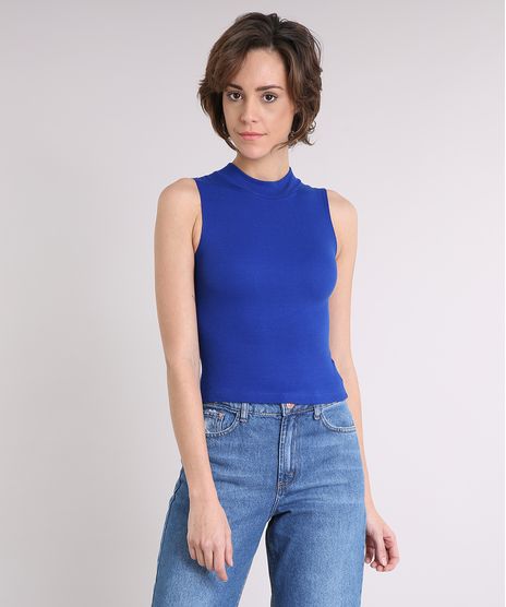 Regata-Feminina-Cropped-Gola-Alta-Basica-Canelada-Azul-Royal-8715489-Azul_Royal_1