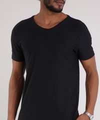 Camiseta-Masculina-Basica-Manga-Curta-Gola-V-em-Algodao---Sustentavel-Preta-8144866-Preto_4