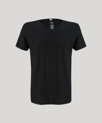 Camiseta-Masculina-Basica-Manga-Curta-Gola-V-em-Algodao---Sustentavel-Preta-8144866-Preto_5