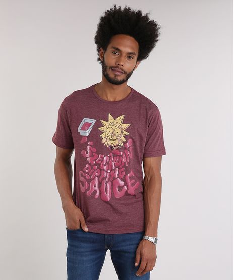Camiseta-Masculina-Rick-and-Morty-Manga-Curta-Gola-Careca-Vinho-9216173-Vinho_1