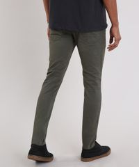 Calca-de-Sarja-Masculina-Skinny-com-Bolsos-Verde-Militar-9213444-Verde_Militar_2