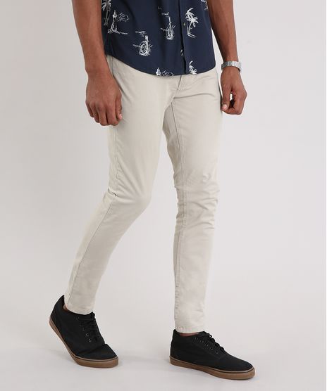 Calca-de-Sarja-Masculina-Skinny-com-Bolsos-Kaki-9213444-Kaki_1