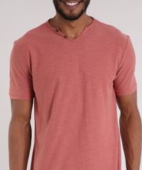 Camiseta-Masculina-com-Botoes-Manga-Curta-Gola-V-Coral-9198346-Coral_4
