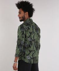Camisa-Masculina-Estampada-de-Folhagem-com-Bolso-Manga-Longa-Preta-9082962-Preto_2