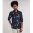 Camisa-Masculina-Estampada-com-Bolso-Manga-Longa-Azul-Marinho-9082961-Azul_Marinho_1