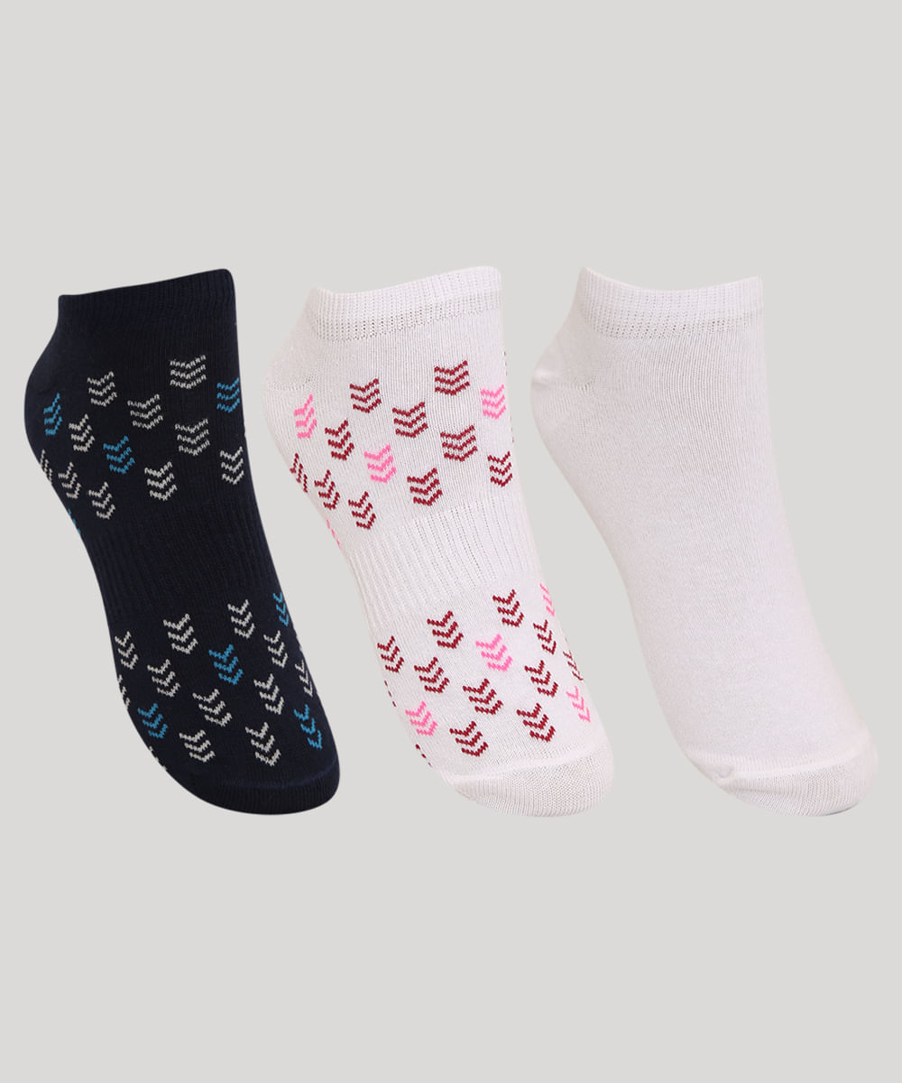 Kit de 3 Meias Cano Baixo Setinhas Multicor
