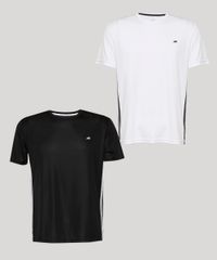 Kit Camisetas Esportivas Masculinas Faixas Laterais Ace