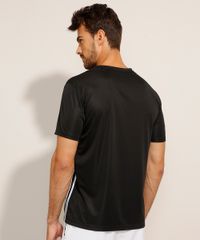 Camiseta Esportiva Masculina Faixa Lateral Ace Preta Costas