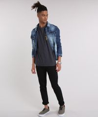 Camiseta-Masculina-com-Bolso-Estampado-Camuflado-Manga-Curta-Gola-Careca-Cinza-Mescla-Escuro-9210878-Cinza_Mescla_Escuro_3