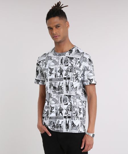 Camiseta-Masculina-Estampada-de-Quadrinhos-Homem-Aranha-Manga-Curta-Gola-Careca-Off-White-8758239-Off_White_1