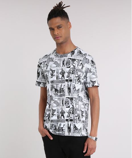 Camiseta-Masculina-Estampada-de-Quadrinhos-Homem-Aranha-Manga-Curta-Gola-Careca-Off-White-8758239-Off_White_1