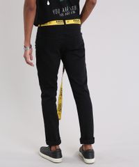 Calca-Masculina-Slim-com-Cinto-Amarelo-e-Preto-9203007-Preto_2