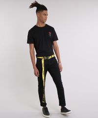Calca-Masculina-Slim-com-Cinto-Amarelo-e-Preto-9203007-Preto_3