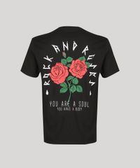 Camiseta-Masculina--Rock-and-Roses--com-Bordado-de-Rosa-Manga-Curta-Gola-Careca-Preta-9194383-Preto_6
