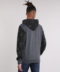 Blusao-Masculino-em-Moletom-com-Estampa-Floral-e-Bolso-Manga-Longa-Cinza-Mescla-Escuro-8843326-Cinza_Mescla_Escuro_2