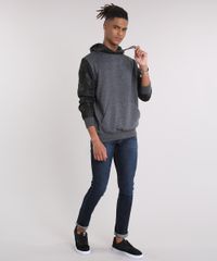 Blusao-Masculino-em-Moletom-com-Estampa-Floral-e-Bolso-Manga-Longa-Cinza-Mescla-Escuro-8843326-Cinza_Mescla_Escuro_3