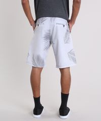 Bermuda-Surf-Masculina-Estampada-de-Folhagens-com-Bolsos-Cinza-Claro-9209949-Cinza_Claro_2