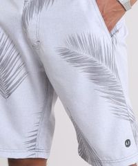 Bermuda-Surf-Masculina-Estampada-de-Folhagens-com-Bolsos-Cinza-Claro-9209949-Cinza_Claro_4