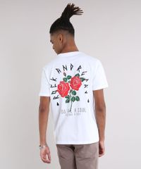 Camiseta-Masculina--Rock-and-Roses--com-Bordado-de-Rosa-Manga-Curta-Gola-Careca-Off-White-9194383-Off_White_2