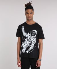 Camiseta-Masculina-Astronauta-Manga-Curta-Gola-Careca-Preta-9194381-Preto_1