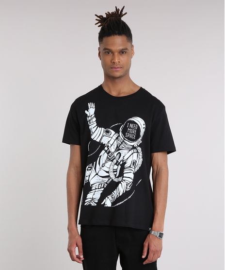 Camiseta-Masculina-Astronauta-Manga-Curta-Gola-Careca-Preta-9194381-Preto_1