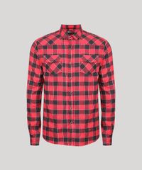 Camisa-Masculina-em-Flanela-Estampada-Xadrez-com-Bolsos-Manga-Longa-Vermelha-9186042-Vermelho_5