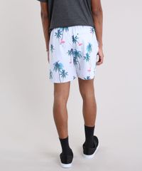 Bermuda-Masculina-Estampada-de-Coqueiros-e-Flamingos-com-Bolsos-Azul-Claro-9158966-Azul_Claro_2