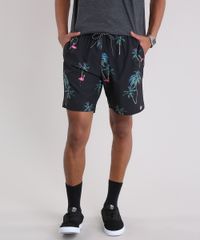 Bermuda-Masculina-Estampada-de-Coqueiros-e-Flamingos-com-Bolsos-Preta-9158966-Preto_4 Bermuda-Masculina-Estampada-de-Coqueiros-e-Flamingos-com-Bolsos-Preta-9158966-Preto_4