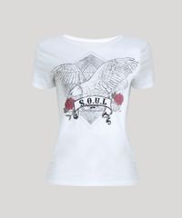 Blusa-Feminina--Soul--com-Estampa-de-Aguia-Manga-Curta-Decote-Redondo-Off-White-9211804-Off_White_5