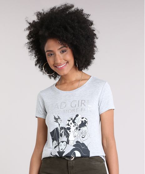 Blusa-Feminina-Vilas-Disney-Manga-Curta-Decote-Redondo-Cinza-Mescla-Claro-9251678-Cinza_Mescla_Claro_1