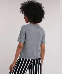 Blusa-Feminina-com-Estampa-Flocada-Manga-Curta-Decote-Redondo-Cinza-Mescla-9238799-Cinza_Mescla_2