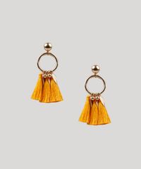 Brinco-Feminino-com-Argola-e-Tassel-Dourado-9207467-Dourado_1