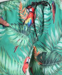 Bermuda-Masculina-Estampada-de-Folhagem-com-Araras-com-Bolsos-Verde-9226915-Verde_4