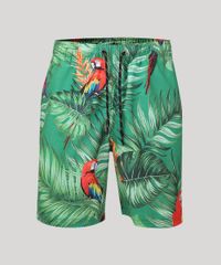 Bermuda-Masculina-Estampada-de-Folhagem-com-Araras-com-Bolsos-Verde-9226915-Verde_5