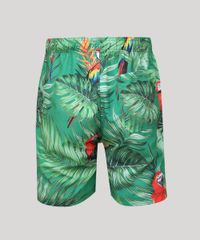 Bermuda-Masculina-Estampada-de-Folhagem-com-Araras-com-Bolsos-Verde-9226915-Verde_6