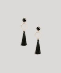 Brinco-Feminino-com-Argola-e-Tassel-Preto-9207755-Preto_1