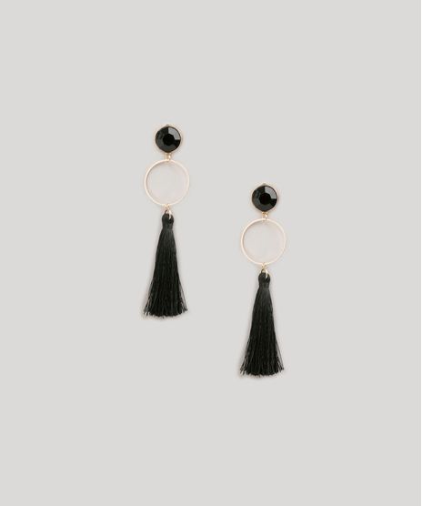 Brinco-Feminino-com-Argola-e-Tassel-Preto-9207755-Preto_1